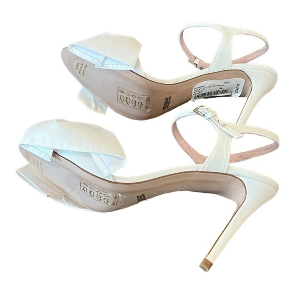 TED BAKER Bribria Ivory Bow Stiletto Open Toe Heels Size 39 - Picture 6 of 8